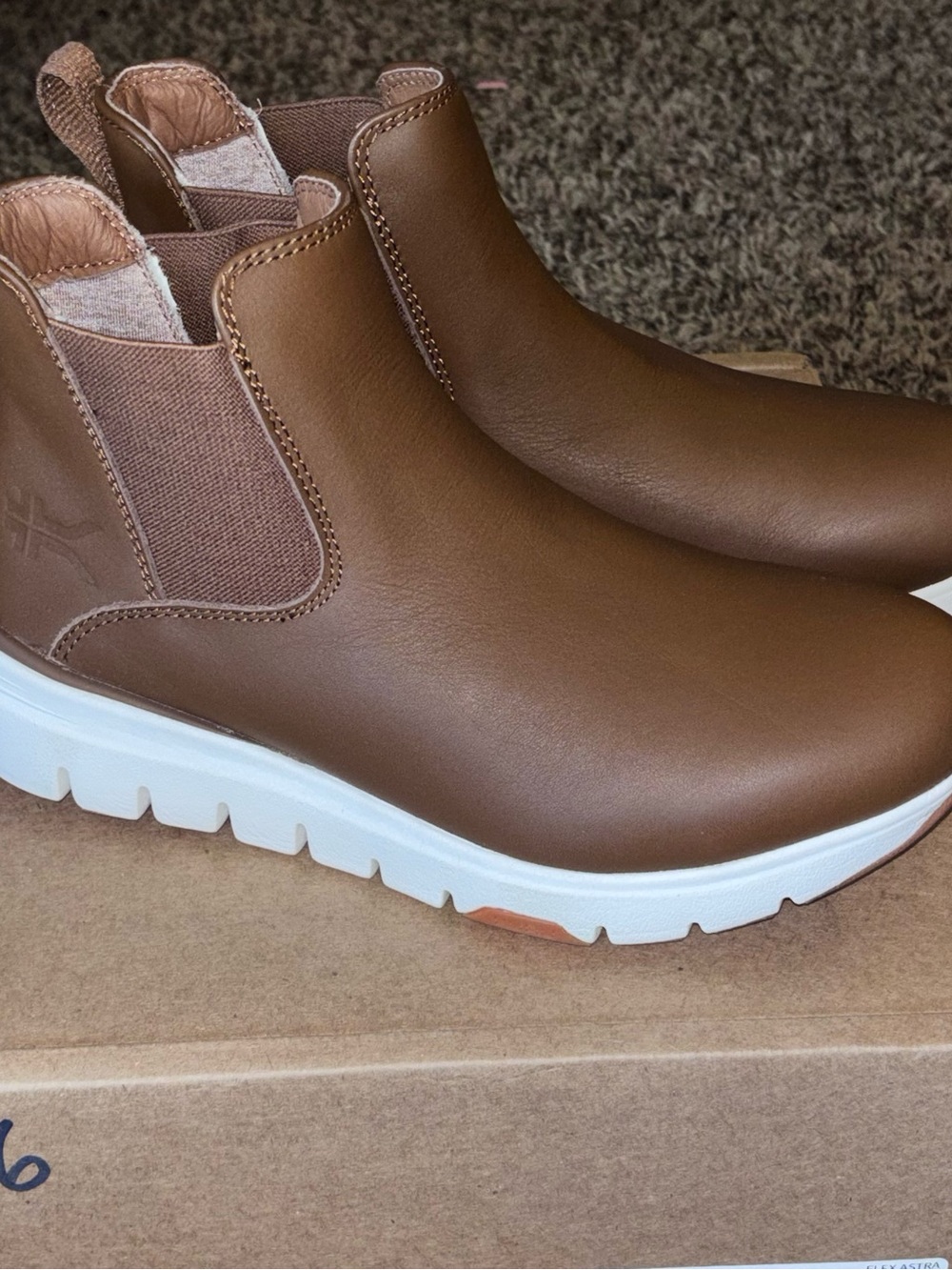 Kuru Flex Astra Arch Support Leather Boot Chestnut Brown Women’s Size 7.5 New